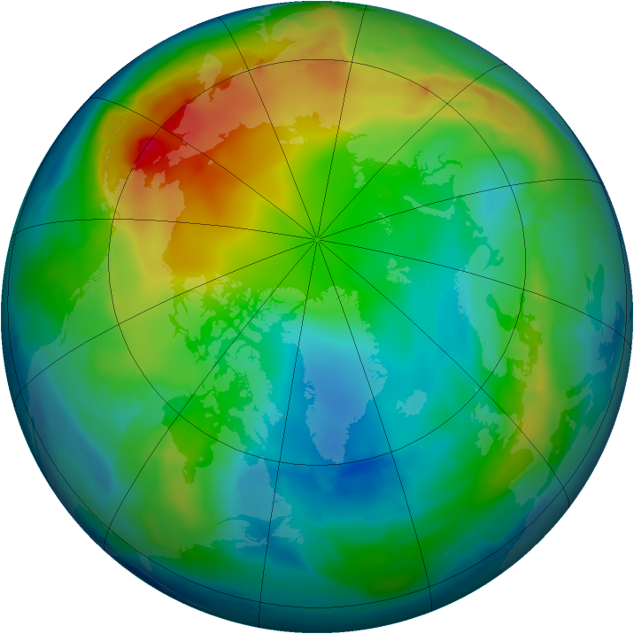 Arctic ozone map for 03 December 2010